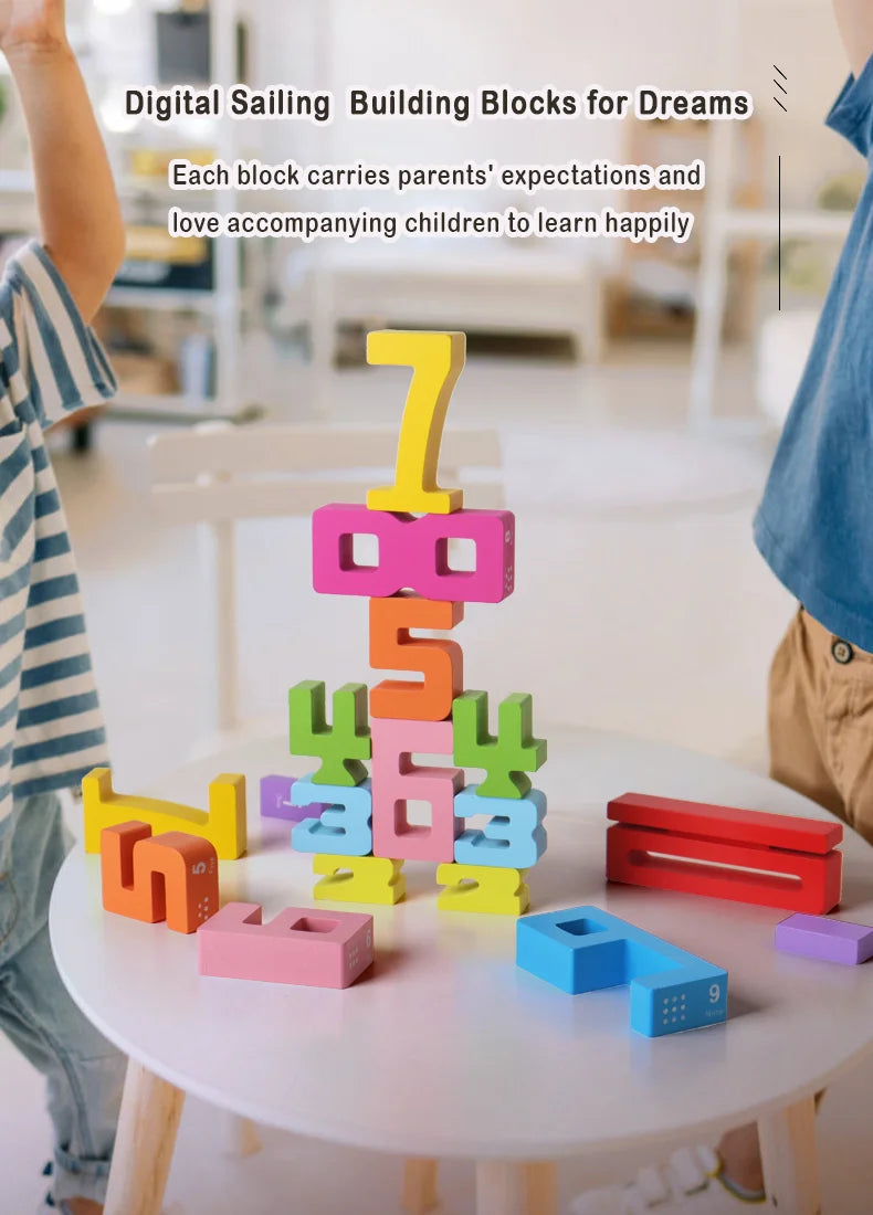 Montessori Wooden Puzzle Blocks – Stacking, Counting & Brain-Building Fun