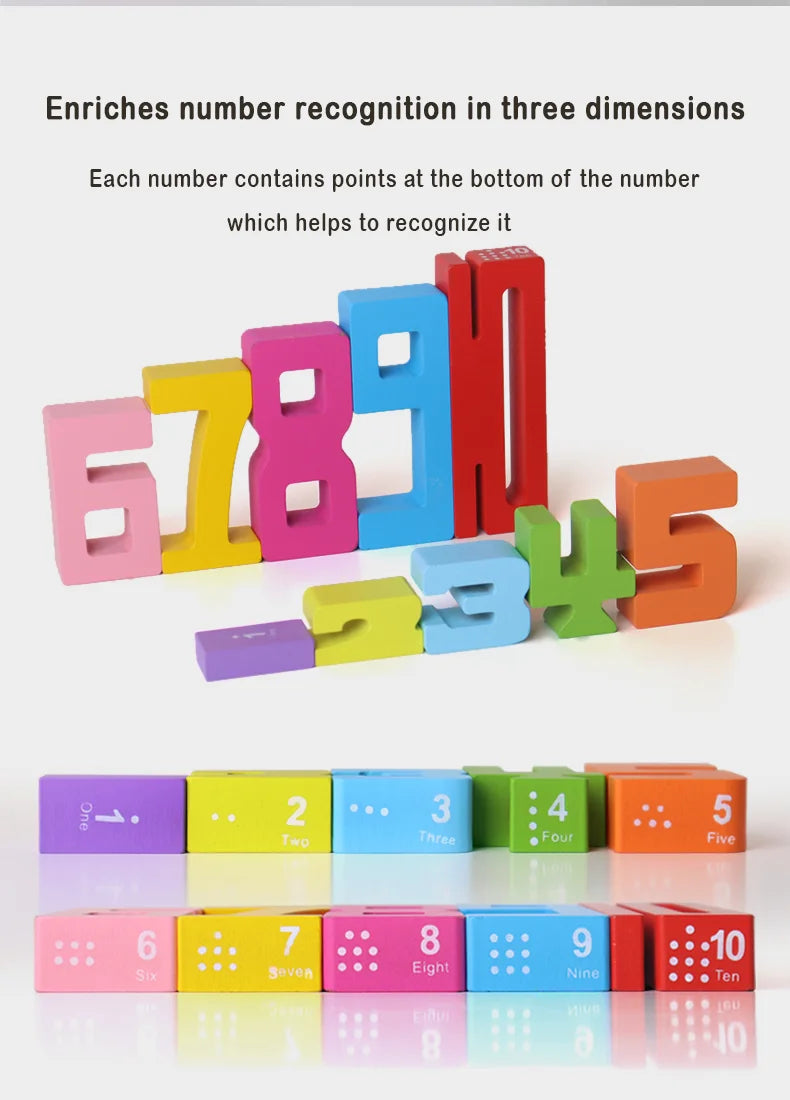 Montessori Wooden Puzzle Blocks – Stacking, Counting & Brain-Building Fun