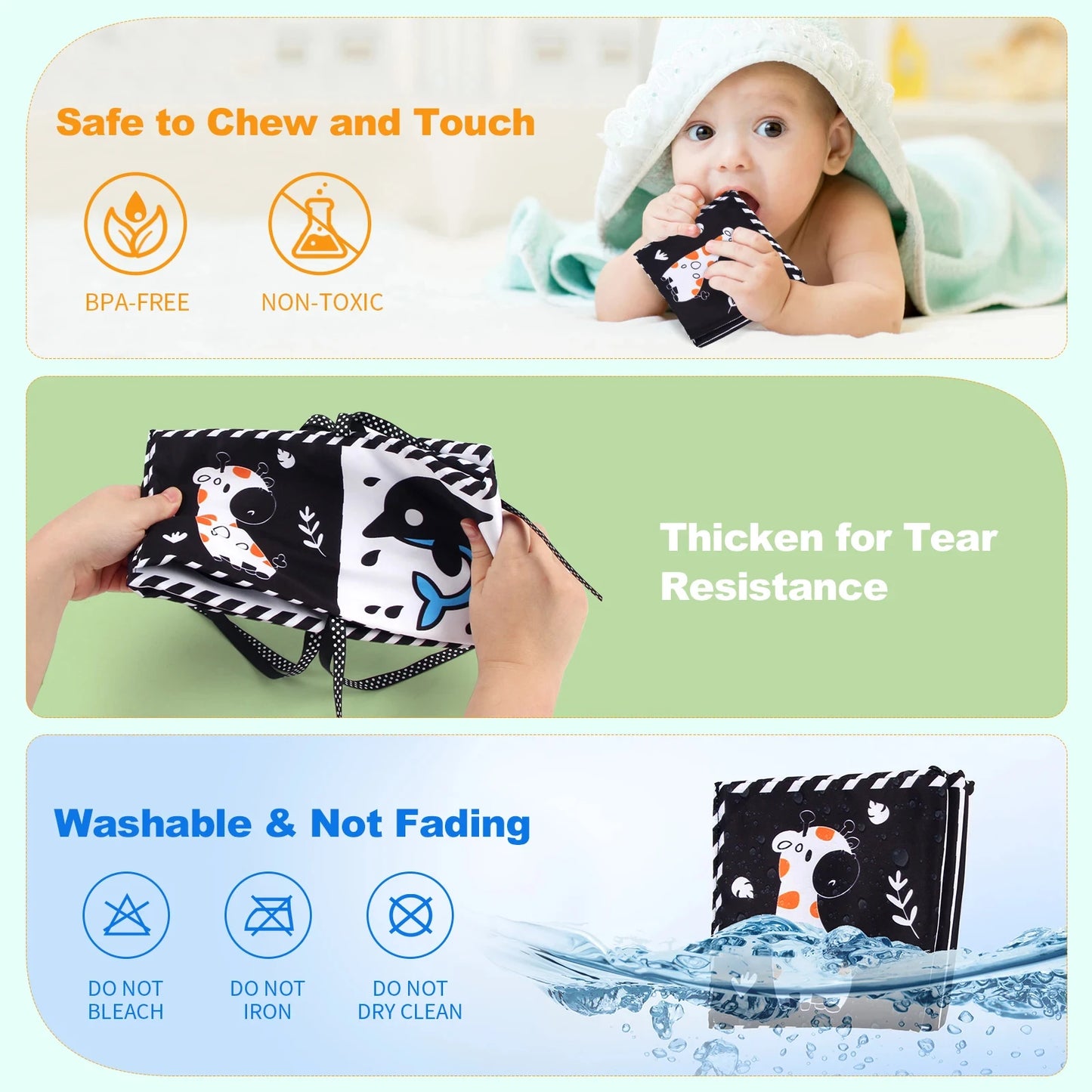 Montessori Animal Quiet Book – Soft Busy Book for Babies & Toddlers