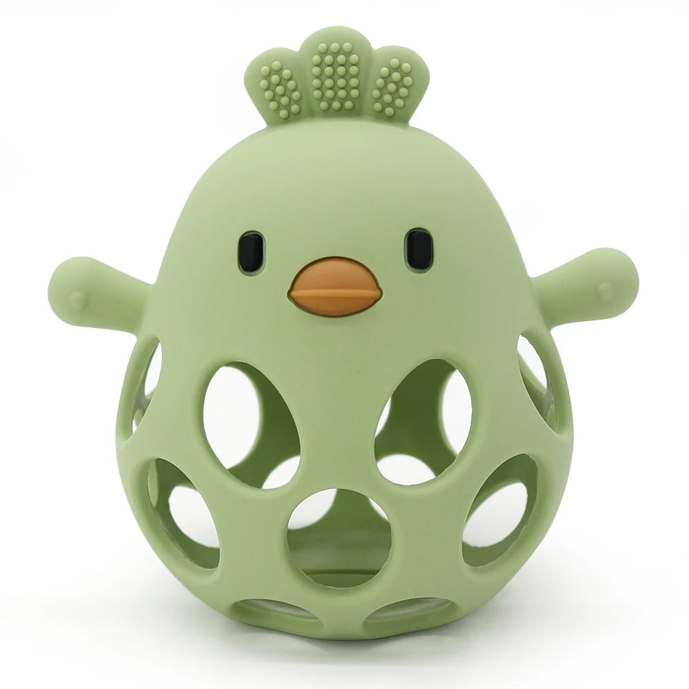 Baby Silicone Chick Teether β Soft Chewing & Training Toy for Infants