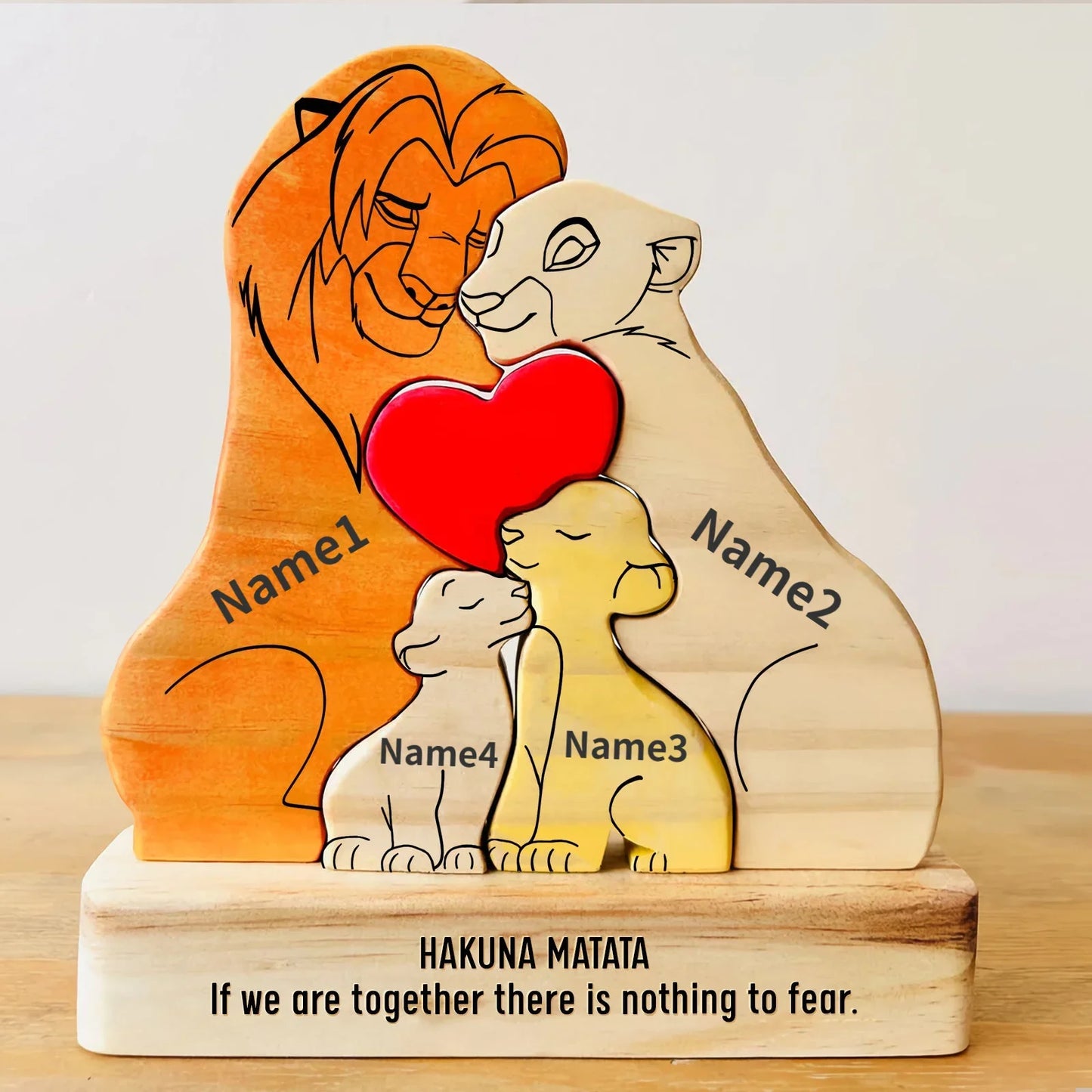 The Wooden Family Lion Puzzle
