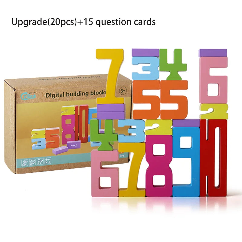Montessori Wooden Puzzle Blocks – Stacking, Counting & Brain-Building Fun