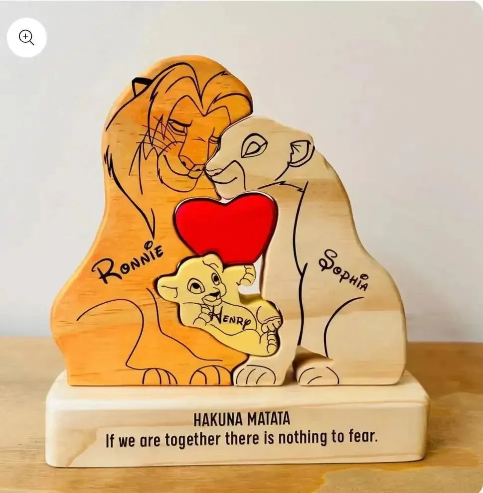 The Wooden Family Lion Puzzle