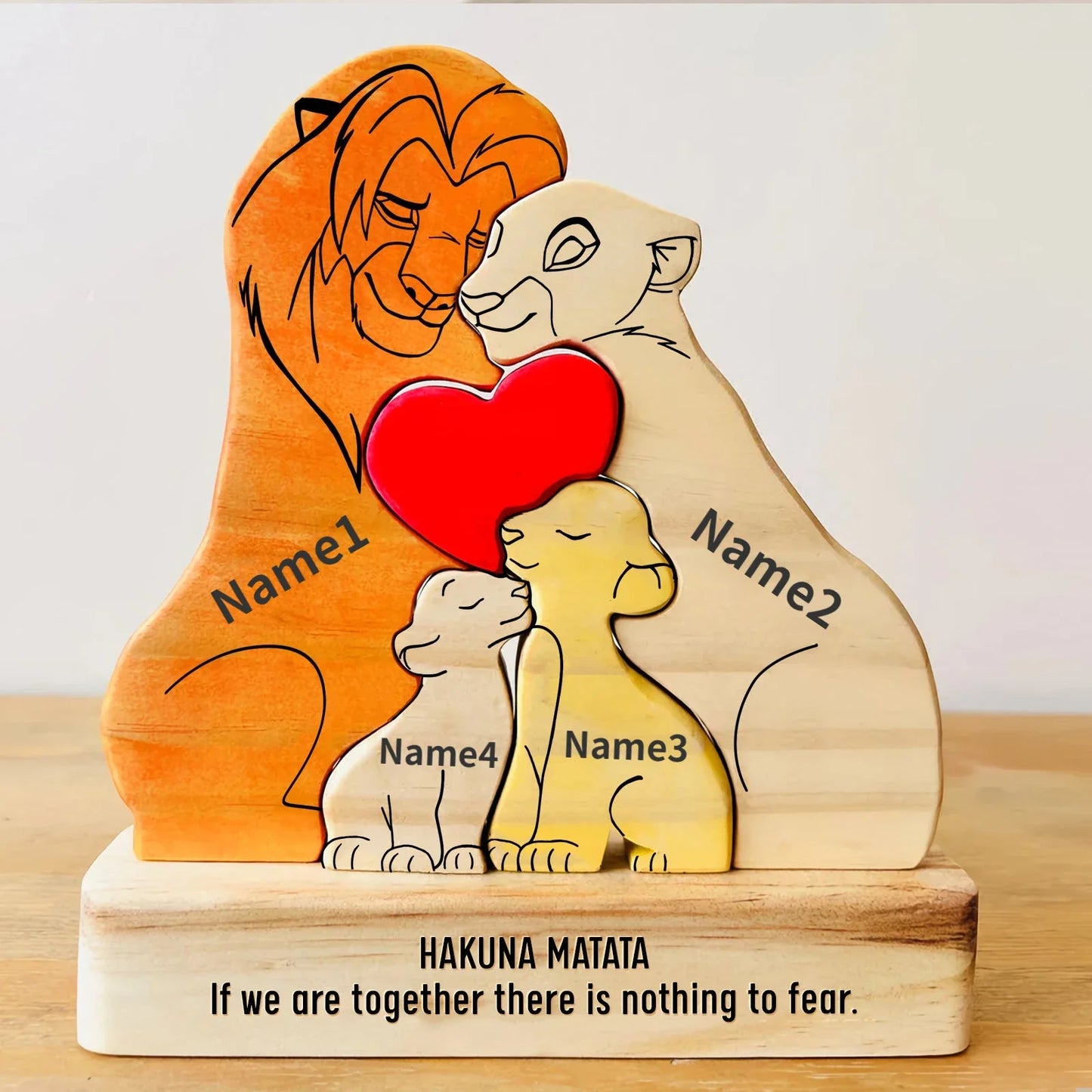 The Wooden Family Lion Puzzle