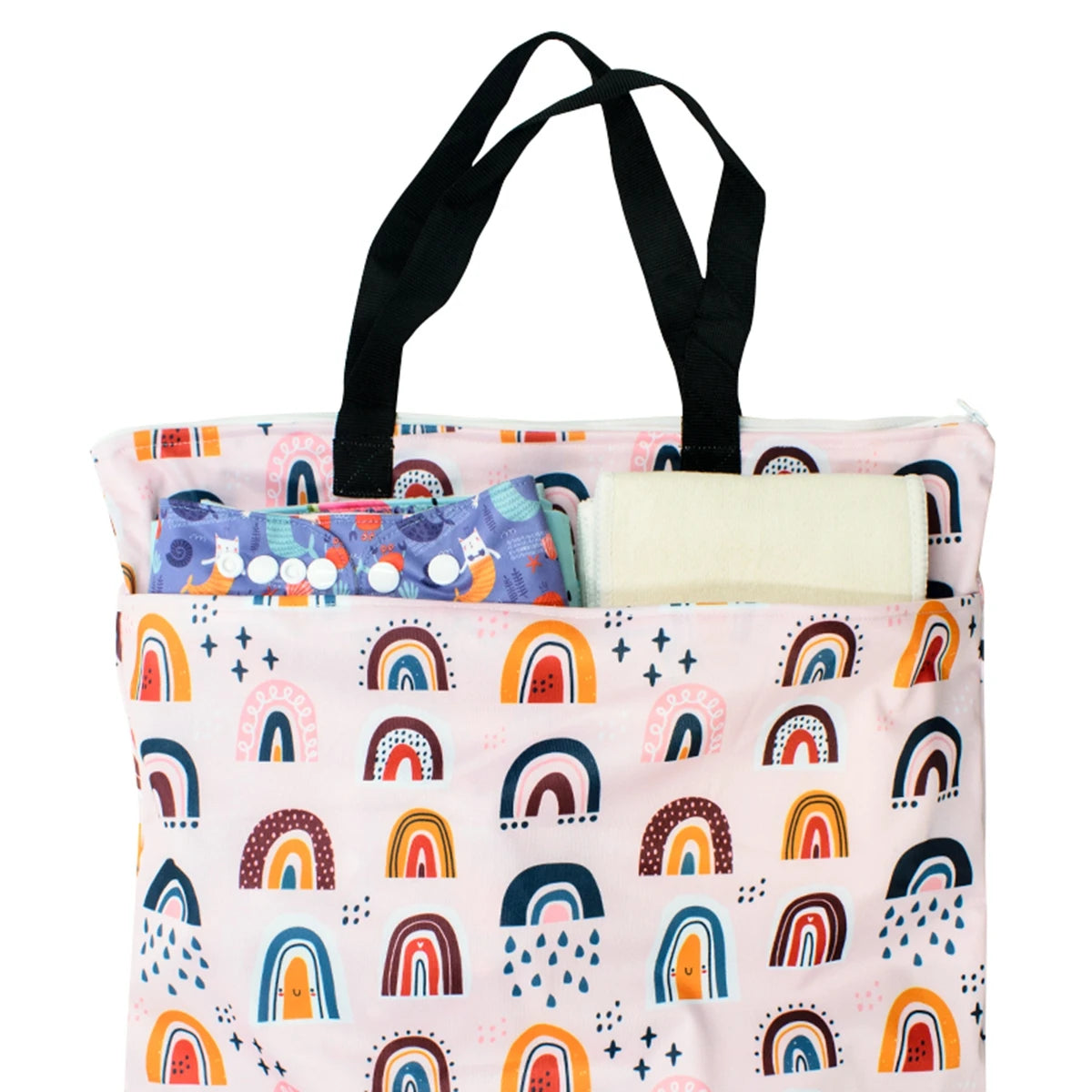 Large Waterproof Baby Wet Bag – Double Pocket Stroller Organizer