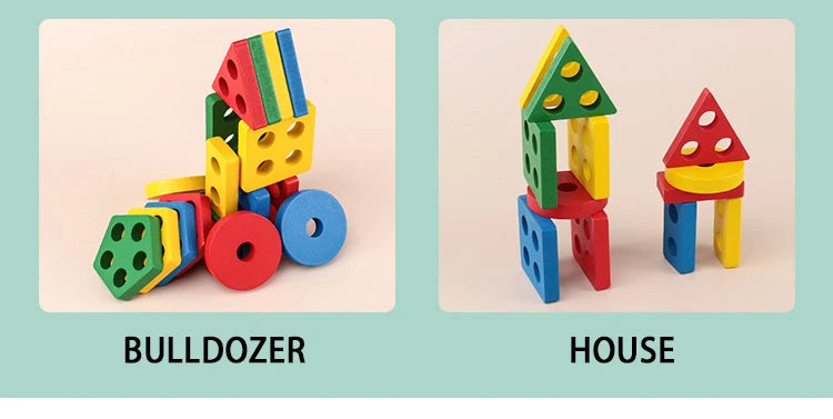 Wooden Shape Stacking Blocks