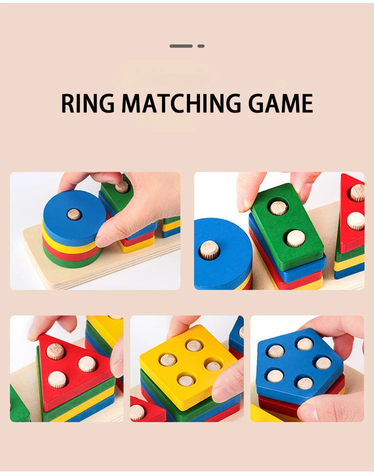Wooden Shape Stacking Blocks