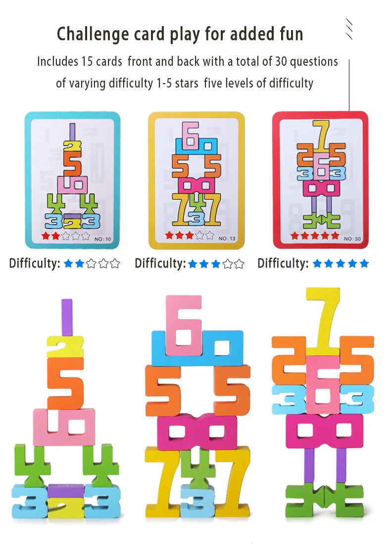 Montessori Wooden Puzzle Blocks – Stacking, Counting & Brain-Building Fun
