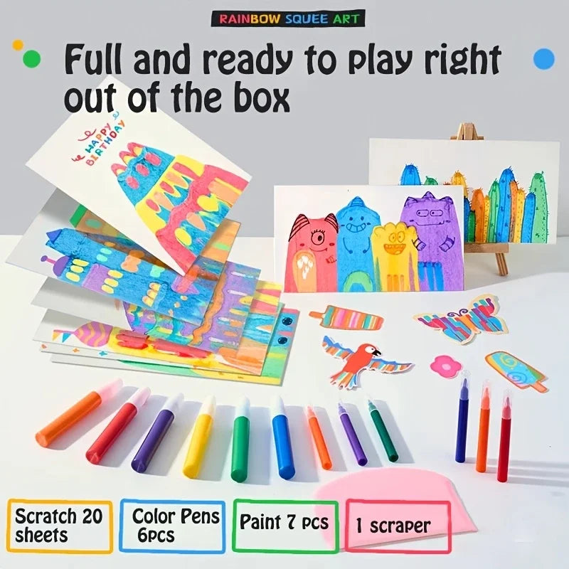DIY Rainbow Scratch Art Book Set