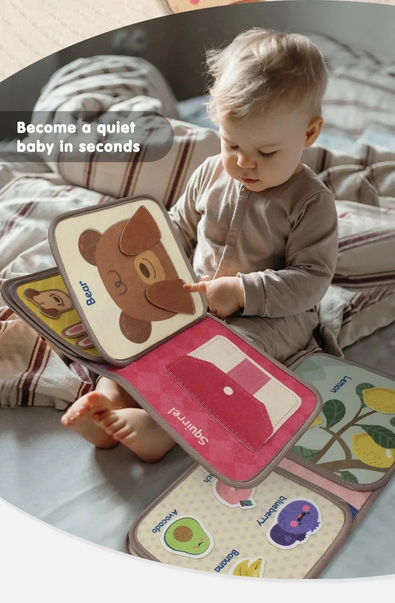 Montessori Animal Quiet Book – Soft Busy Book for Babies & Toddlers