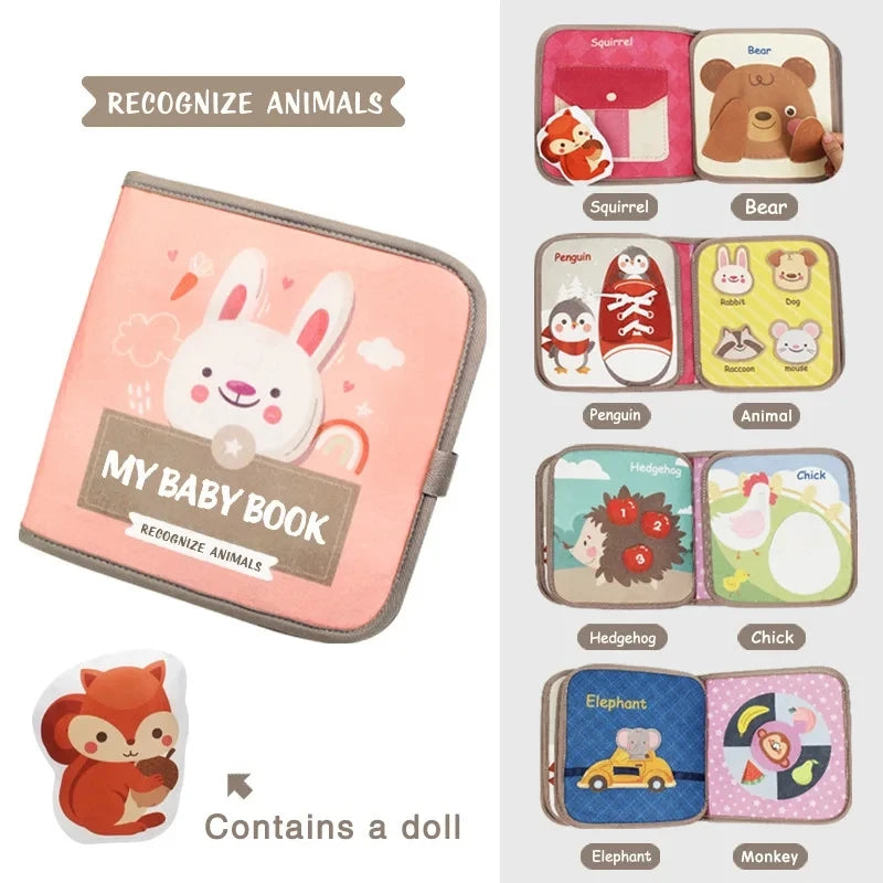Montessori Animal Quiet Book – Soft Busy Book for Babies & Toddlers