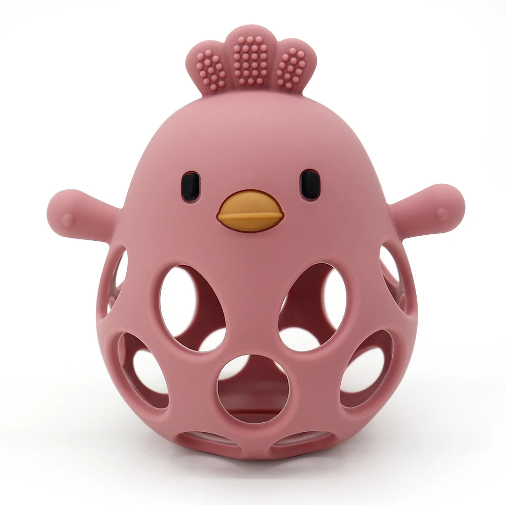 Baby Silicone Chick Teether β Soft Chewing & Training Toy for Infants