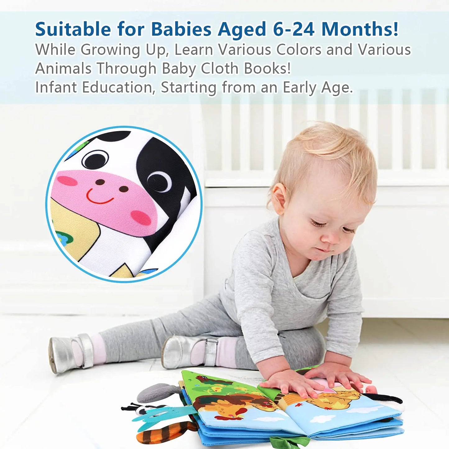Montessori Animal Quiet Book – Soft Busy Book for Babies & Toddlers