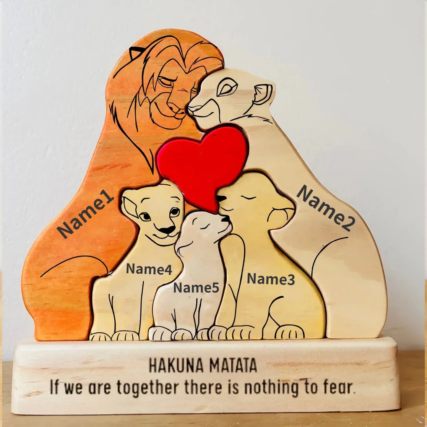 The Wooden Family Lion Puzzle