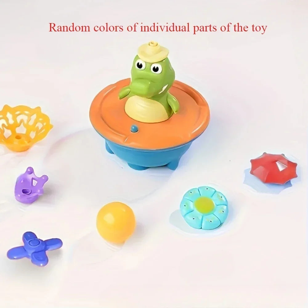 SplashGator LED Crocodile Bath Sprinkler Toy for Kids | Floating Water Spray Bath & Pool Toy