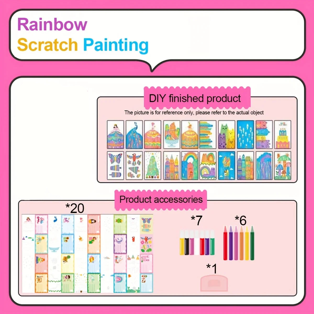 DIY Rainbow Scratch Art Book Set
