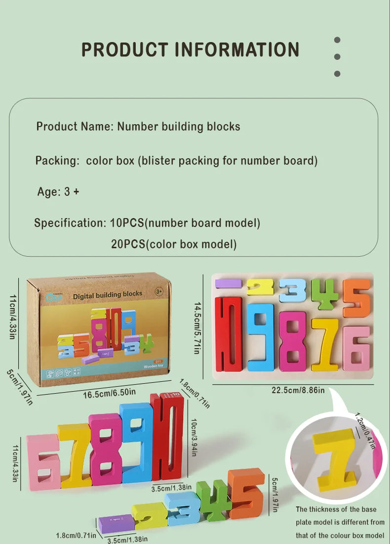 Montessori Wooden Puzzle Blocks – Stacking, Counting & Brain-Building Fun