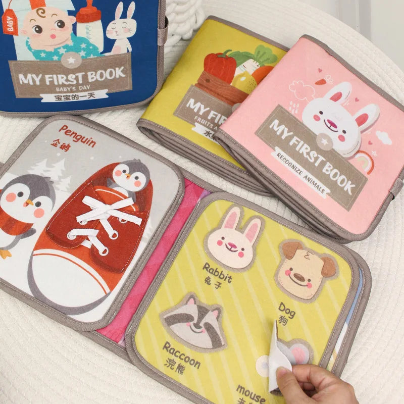 Montessori Animal Quiet Book – Soft Busy Book for Babies & Toddlers