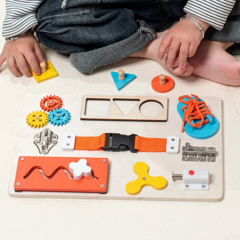 LifeSkills Wooden Busy Board for Kids