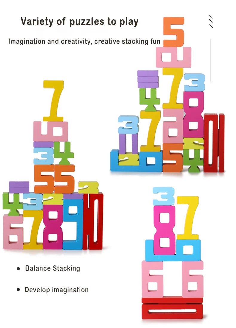 Montessori Wooden Puzzle Blocks – Stacking, Counting & Brain-Building Fun