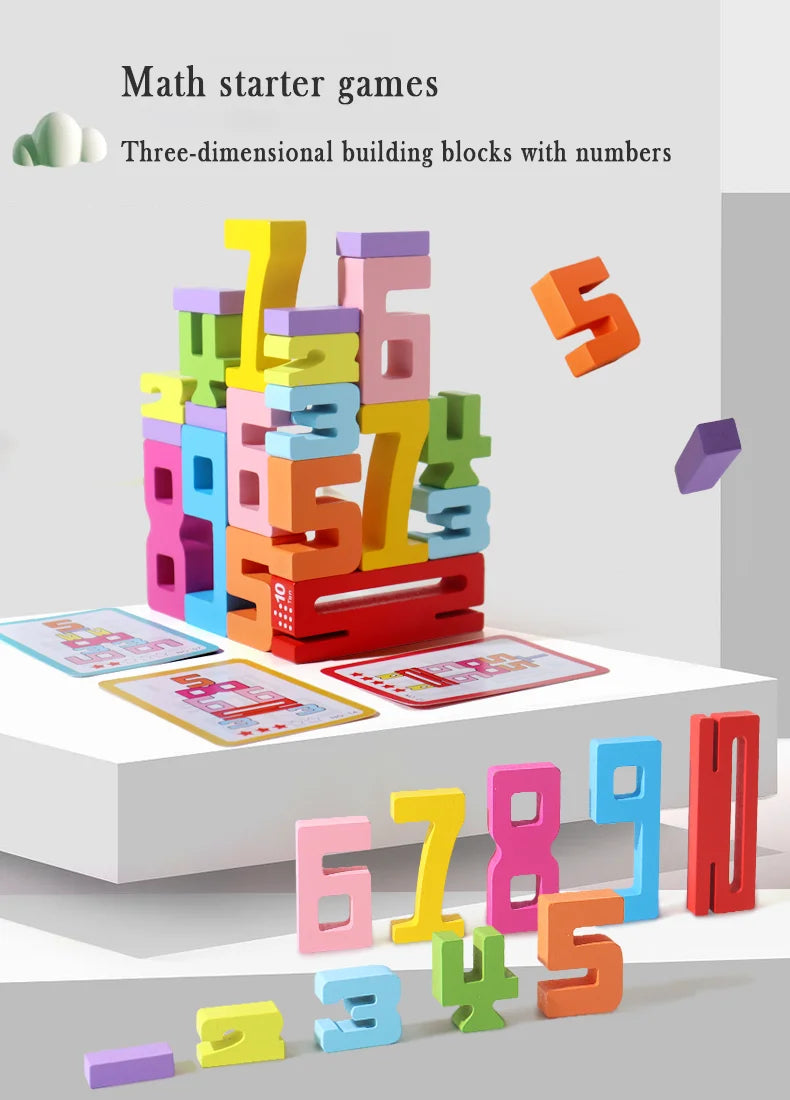 Montessori Wooden Puzzle Blocks – Stacking, Counting & Brain-Building Fun