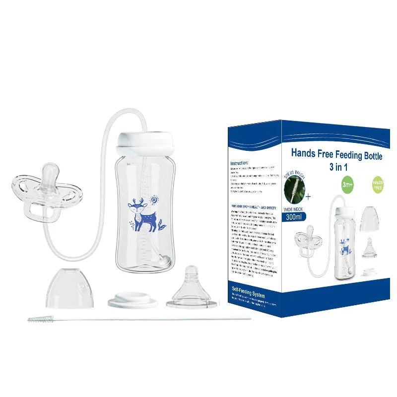 Hands-Free Baby Feeding Bottle – Anti-Colic Nursing System