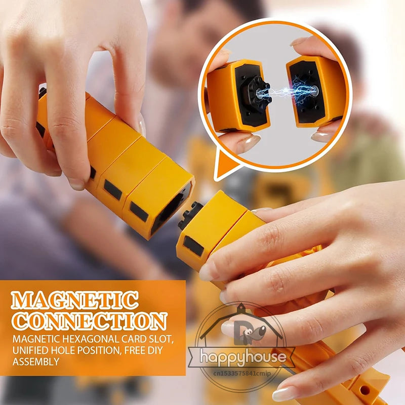 Magnetic Robot Car Toy – Transforming Magnetic Vehicle Set