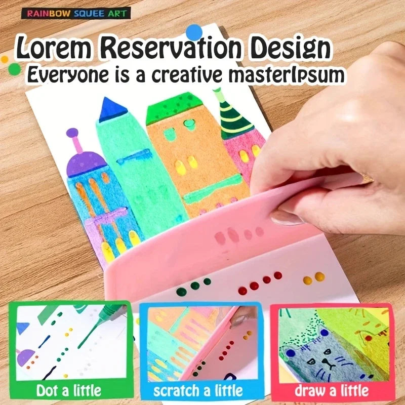 DIY Rainbow Scratch Art Book Set