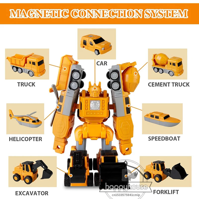 Magnetic Robot Car Toy – Transforming Magnetic Vehicle Set