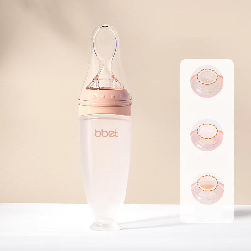 SqueezeFeeder Baby Silicone Feeding Bottle with Spoon