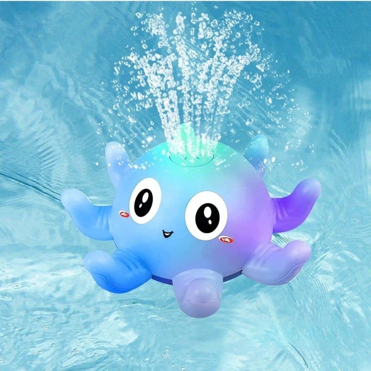 GlowSplash Octopus LED Bath Sprinkler Toy for Kids