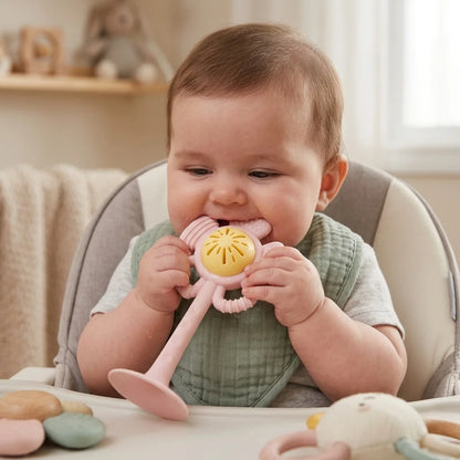 BloomGrip Silicone Baby Teether & Sensory Rattle Toy