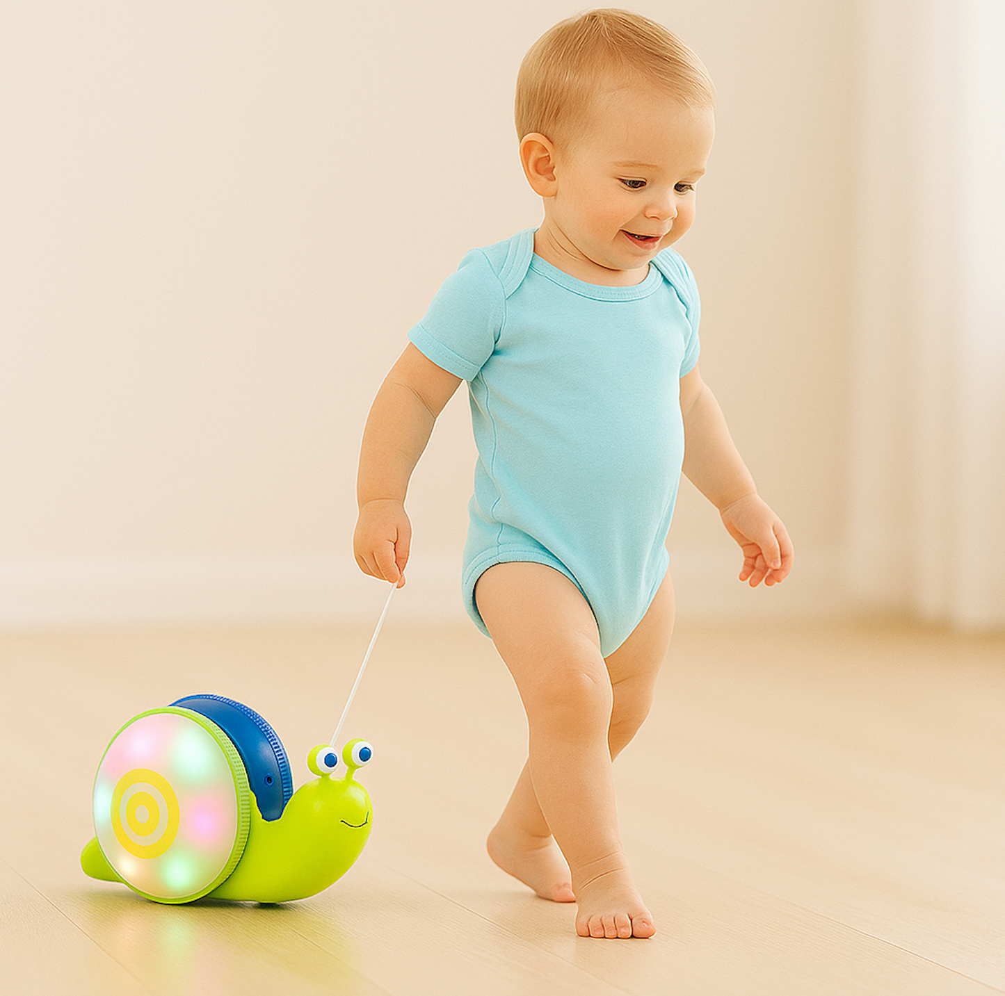 Snaily GlowPal – Pull-Along Light & Sound Toy for Toddlers