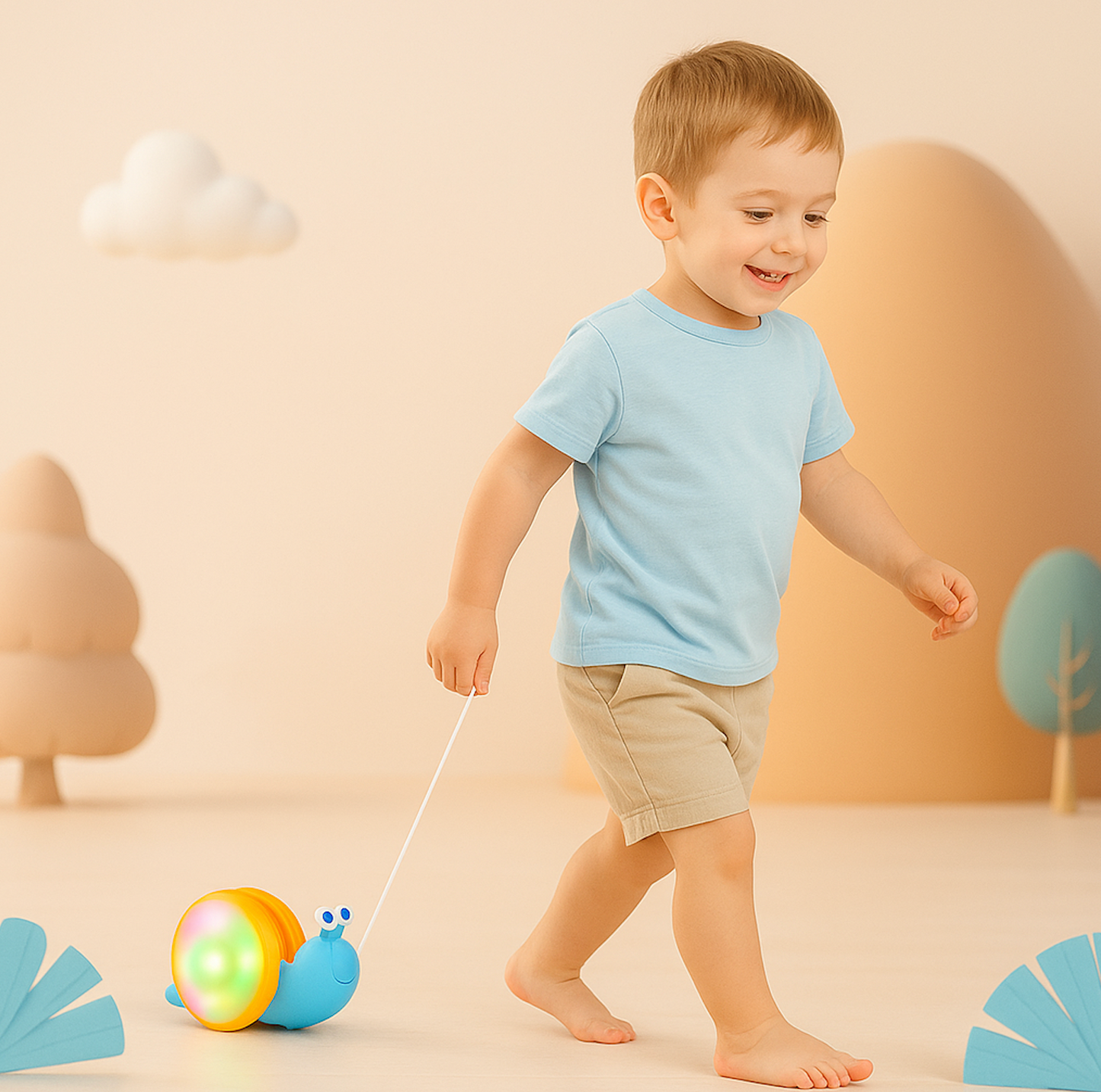 Snaily GlowPal – Pull-Along Light & Sound Toy for Toddlers