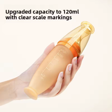 SqueezeFeeder Baby Silicone Feeding Bottle with Spoon