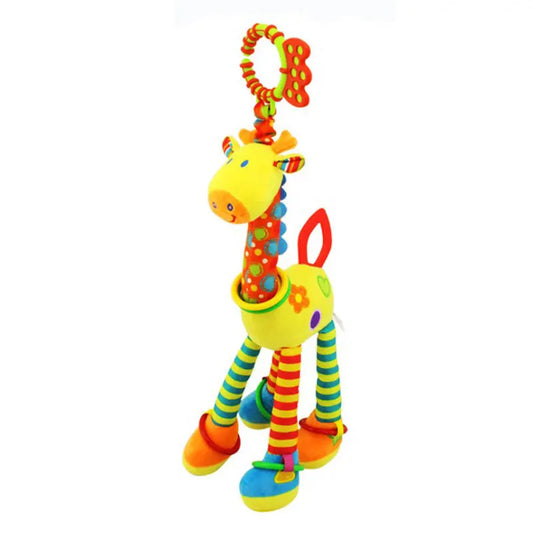 Soft Giraffe Plush Baby Rattle – Handbell Toy with Teether
