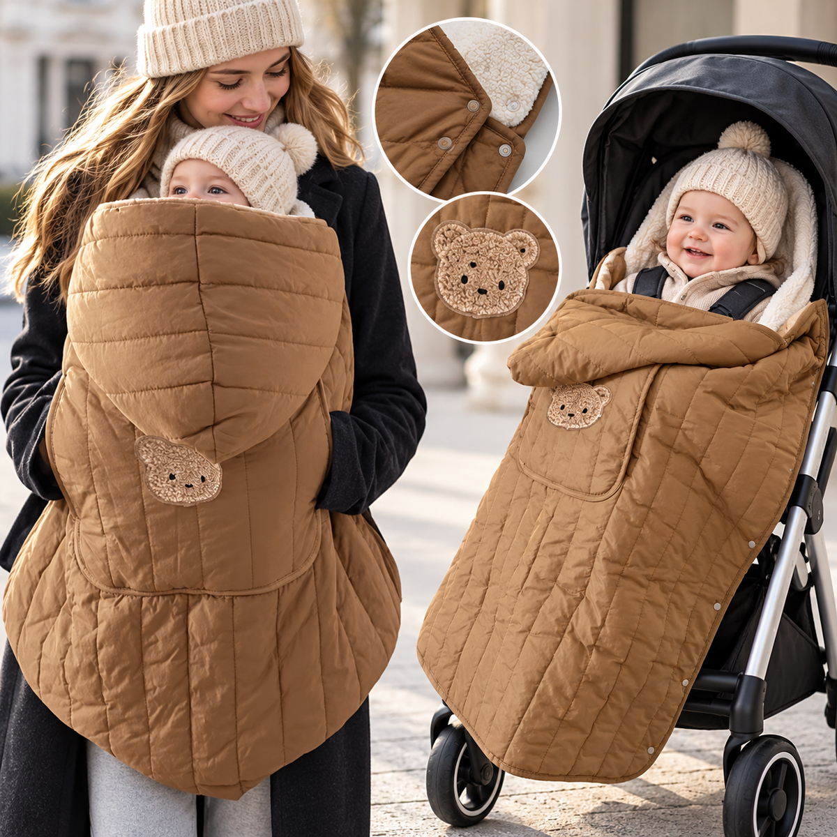SnuggleWrap – Hooded Winter Baby Blanket 🤍❄️
