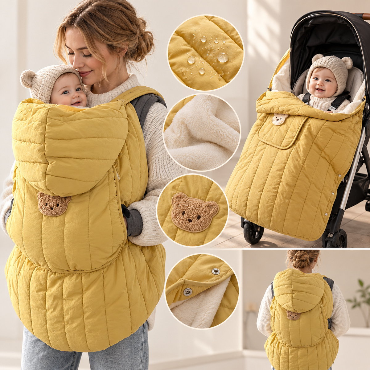 SnuggleWrap – Hooded Winter Baby Blanket 🤍❄️