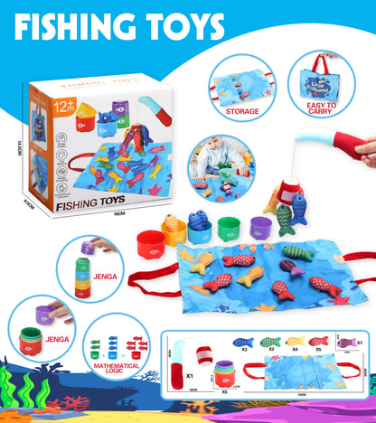 Montessori Fishing Game Set – 22-Piece Colour & Number Learning Toy 🎣🐠