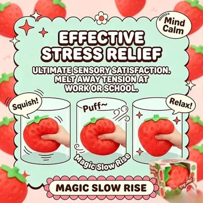 Strawberry Squeeze Ball – Squishy Fidget Toy for Kids 🍓✨