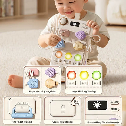 Montessori-Style Plug & Match Busy Board – Light & Sound 🔌✨