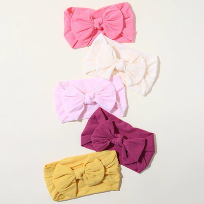 5Pcs Cute Bows Baby Headband Set – Soft Elastic Hair Bands