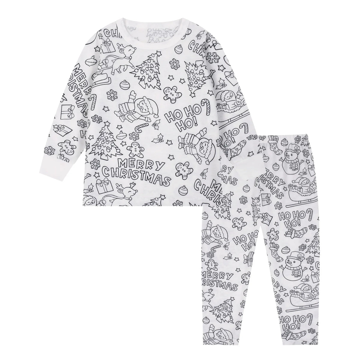 Colour Your Own Christmas Pyjamas – Kids 2-Piece Set 🎄🎨