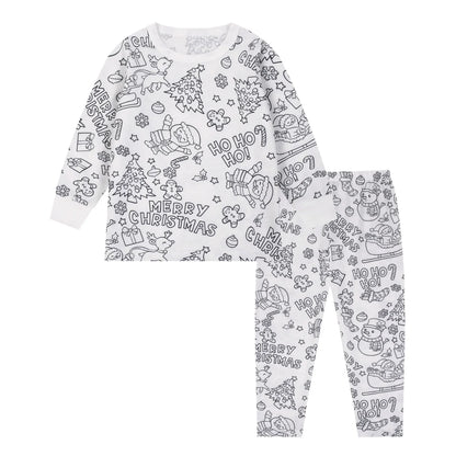 Colour Your Own Christmas Pyjamas – Kids 2-Piece Set 🎄🎨