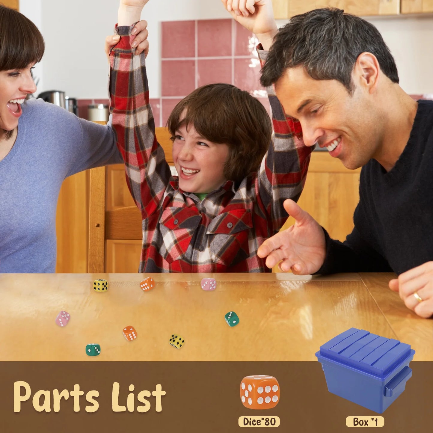 DiceRush Party Game Set | Fast-Paced 2–6 Player Family Dice Game with Tray & 80 Dice