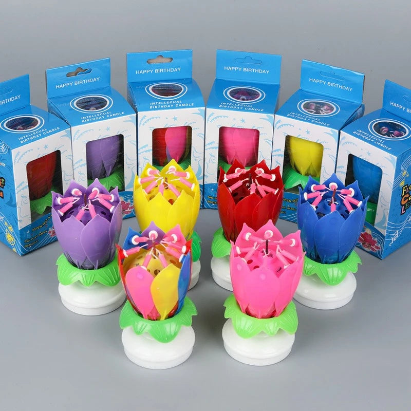 BloomWish - Musical Rotating Lotus Birthday Candle