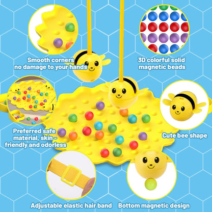 🐝 Little Bees Collect Pearls – Magnetic Tabletop Fishing Game