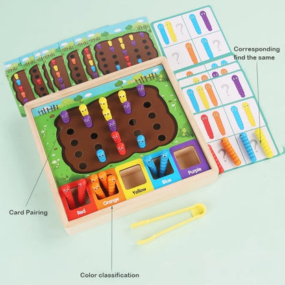 Wooden Colour Sorting & Bug Catching Game 🐞🌈