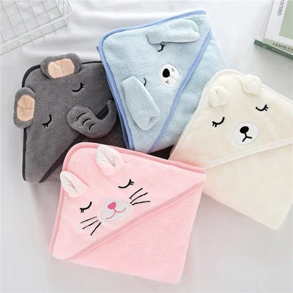 Animal Hooded Baby Towel Blanket 80x80