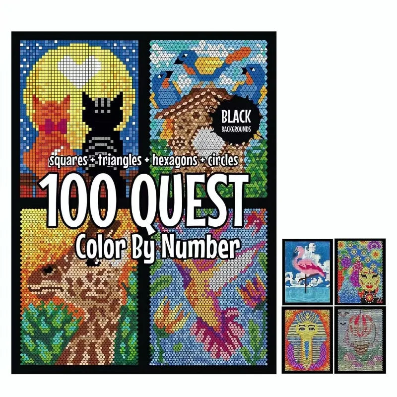 100 Colour Adventures – Magic Colour By Number Book